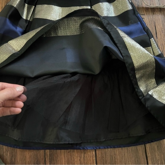 Amy Byer Girls 14 Formal Dress Shimmery Gold Blue Black Wedding Holiday Event - Picture 5 of 12